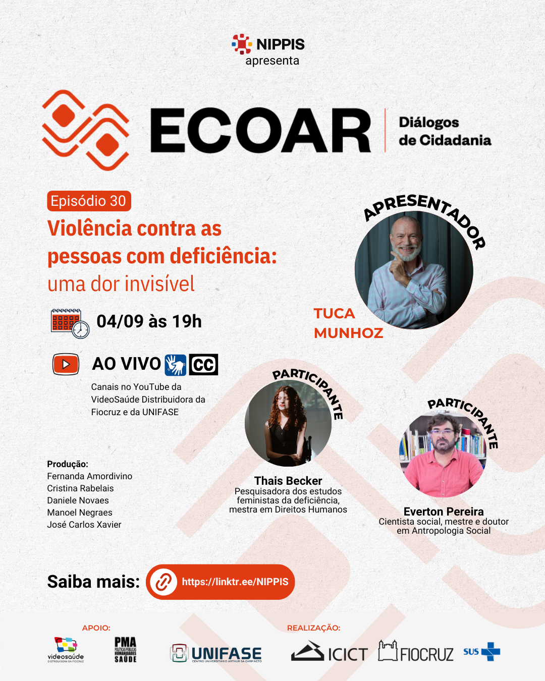 Imagem de divulgação do episódio 30, do Ecoar, sobre violência contra as pessoas com deficiência.