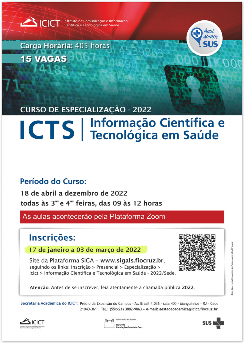 Curso de Especialização em Informação Científica e Tecnológica em Saúde – ICTS 2022