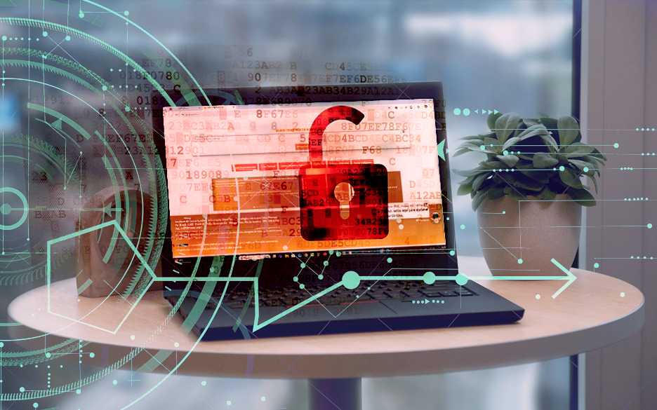 Conheça o repositório institucional da Fiocruz Notebook em cima de uma mesa, cercado por símbolos de internet, dados e acessso aberto. Na tela, página do Arca. Arte: Vera Fernandes/Ascom Icict
