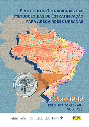 Capa do protocolo de BH, com mapa do Brasil e desenho de mosquito, escrito ArboPop