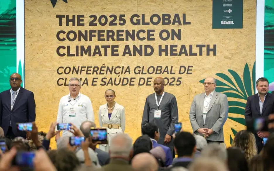 Foto da abertura da Conferência Global de Clima e Saúde de 2025, em Brasília.