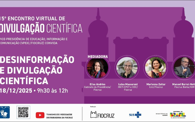 Embedded thumbnail for  15º Encontro Virtual de Divulgação Científica: Desinformação e Divulgação Científica 