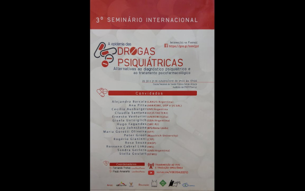 Embedded thumbnail for 3o. Seminário Internacional | A epidemia das Drogas Psiquiátricas - 31/10/2019 Tarde
