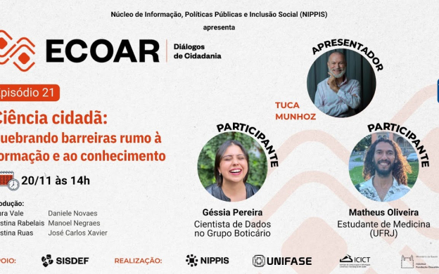 Embedded thumbnail for Ecoar Diálogos de Cidadania ep21- Ciência cidadã: quebrando barreiras rumo à formação e conhecimento