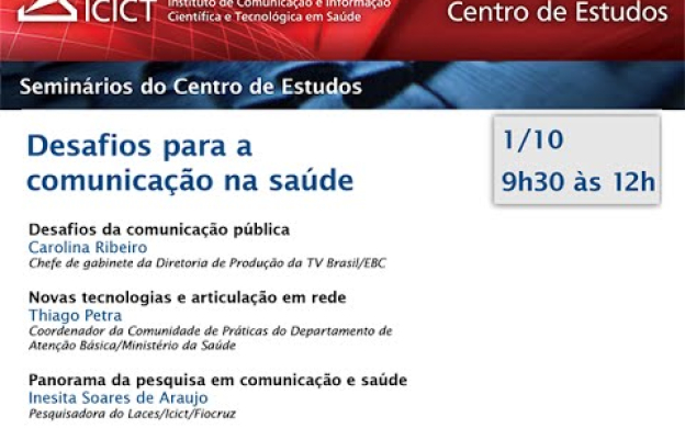 Embedded thumbnail for Seminário do CEIcict | Desafios para a comunicação na saúde
