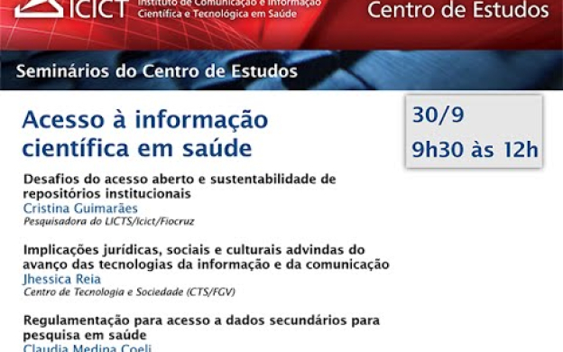 Embedded thumbnail for Seminário do CEIcict | Acesso à informação científica em saúde
