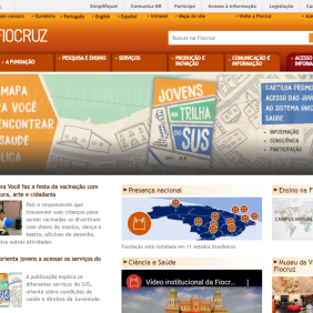 Página inicial do Portal Fiocruz.