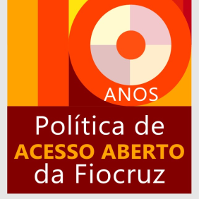Recorte do selo comemorativo de 10 anos da política de acesso aberto da Fiocruz
