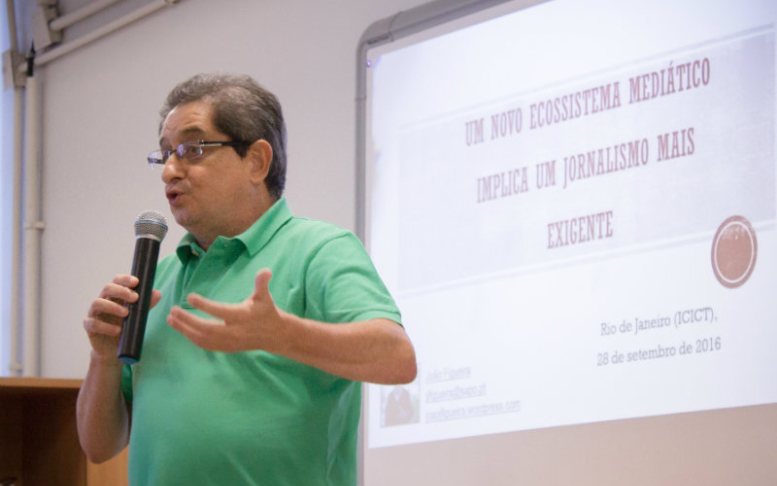 Palestra 'Novo Ecossistema Midiático', de João Figueira, do Centro de Estudos Interdisciplinares do Século XX da Universidade de Coimbra