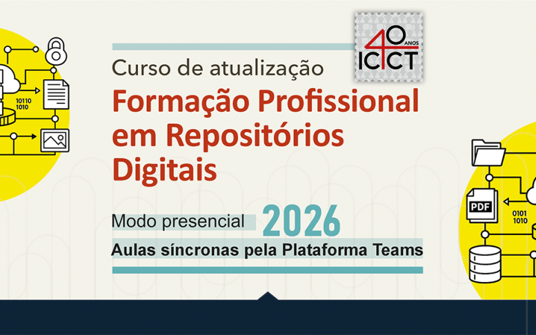 Imagem de divulgação curso de atualização em formação profissional em repositórios digitais