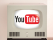 Logo do YouTube em equipamento retrô.