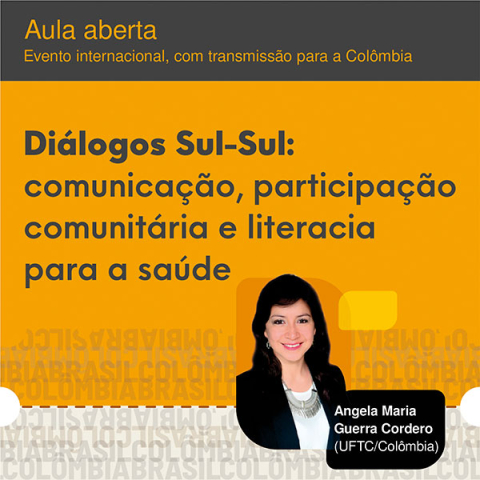 Imagem de divulgação da aula aberta do PPGICS sobre literacia para a saúde.