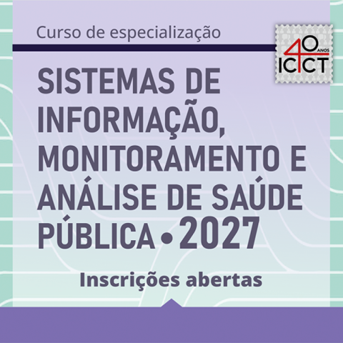 Arte divulga curso de especialização em Sistemas de Informação, Monitoramento e Análise de Saúde Pública 2027, com inscrições abertas até 2 de outubro.