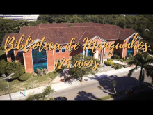 Capa de vídeo comemorativo dos 125 anos da Biblioteca de Manguinhos, com a fachada do prédio, realização da VideoSaúde Distribuidora da Fiocruz.