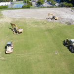 Construção de centro hospitalar para Covid-19. Fotografia/Drone: Leonardo Oliveira - Icict/Fiocruz