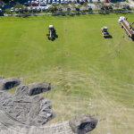 Construção de centro hospitalar para Covid-19. Fotografia/Drone: Leonardo Oliveira - Icict/Fiocruz