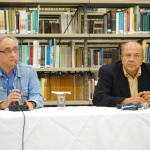 Umberto Trigueiros e Renato Dagnino na mesa de abertura do evento
