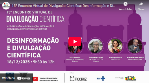 Imagem de divulgação do 15o Encontro Virtual de Divulgação Científica