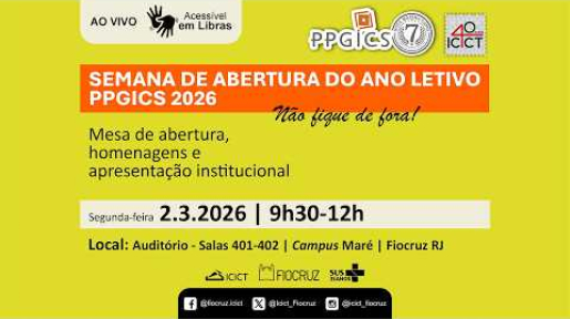 Imagem de divulgação escrito Semana de Abertura do PPGICS em 2026