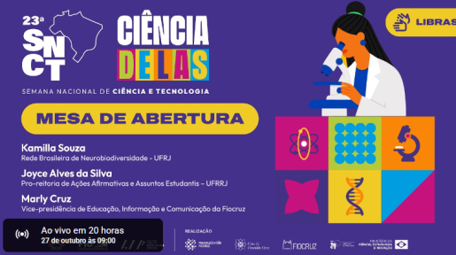Imagem de divulgação da cerimônia de abertura da SNCT 2026