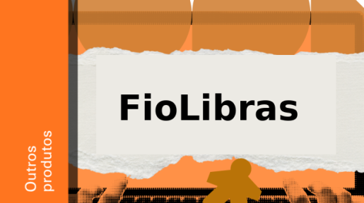 Ilustrações com referência a produtos em fundo laranja
